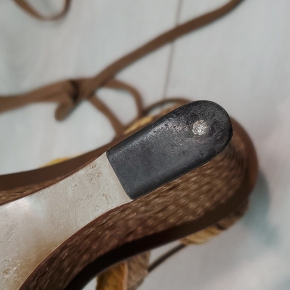 Bottega Veneta Womens Lace Up Wedge Sandals shoes sz 39.5/9.5 - Picture 12 of 14